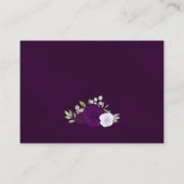 Carte D'accompagnement Site Web de Mariage aux Roses Aquarelles Violet Ru (Dos)