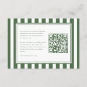 Carte D'accompagnement Site Web de Mariage avec Code QR à Rayures Moderne (Dos)