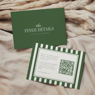 Carte D'accompagnement Site Web de Mariage avec Code QR à Rayures Moderne