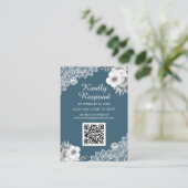 Carte D'accompagnement Site Web de Mariage avec Code QR de Réponse en Den (Debout devant)