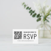 Carte D'accompagnement Site Web de Mariage avec Code QR en Ligne pour RSV (Debout devant)