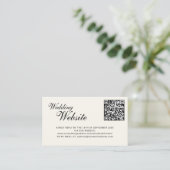 Carte D'accompagnement site web de mariage avec code QR en ligne pour RSV (Debout devant)
