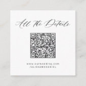 Carte D'accompagnement Site web de mariage avec code QR minimal simple (Devant)
