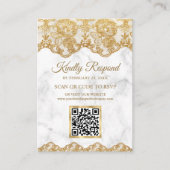 Carte D'accompagnement Site Web de Mariage avec Code QR pour Répondre, Do (Devant)