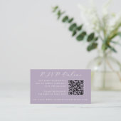 Carte D'accompagnement Site web de mariage avec code QR pour RSVP du Chât (Debout devant)