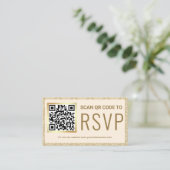 Carte D'accompagnement Site Web de Mariage avec Code QR pour RSVP en Dama (Debout devant)