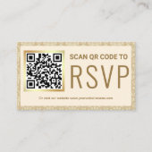 Carte D'accompagnement Site Web de Mariage avec Code QR pour RSVP en Dama (Devant)
