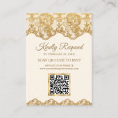 Carte D'accompagnement Site Web de Mariage avec Code QR RSVP et Broderie  (Devant)