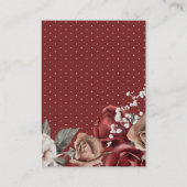 Carte D'accompagnement Site Web de Mariage avec Code QR RSVP Fleurs Rouge (Dos)