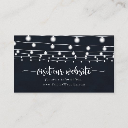 Carte D'accompagnement Site Web de Mariage avec Guirlandes de Lumieres Ru (Devant)