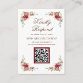 Carte D'accompagnement Site Web de Mariage avec QR Code de Réponse RSVP F (Devant)