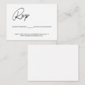 Carte D'accompagnement Site web de mariage avec sièges réservés noir et b (Devant / Derrière)