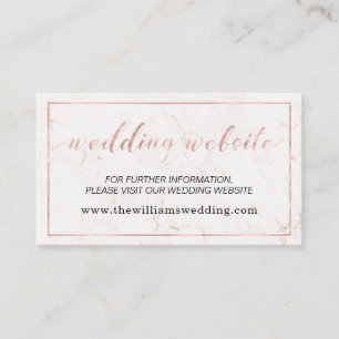 Carte D'accompagnement Site Web de Mariage avec Typographie en Marbre et