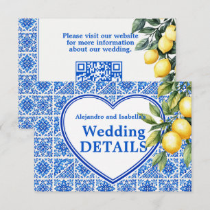 Carte D'accompagnement 💙🍋Site web de mariage Azul & Limone Romance