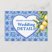 Carte D'accompagnement 💙🍋Site web de mariage Azul & Limone Romance (Devant)
