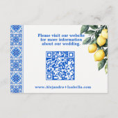 Carte D'accompagnement 💙🍋Site web de mariage Azul & Limone Romance (Dos)
