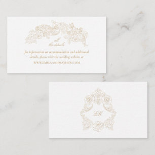 Carte D'accompagnement Site Web de Mariage Baroque Champagne Élégant