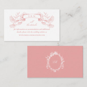 Carte D'accompagnement Site Web de Mariage Baroque Élégant Toile de Jouy