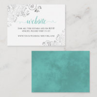 Site Web de Mariage Blanc Aqua ou Cyan & Broderie