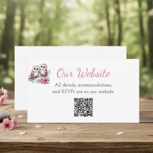 Carte D'accompagnement Site Web de Mariage Bohème Hibou Campagnard Rustiq