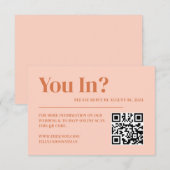 Carte D'accompagnement Site Web de Mariage Bohème Rétro Abricot Orange (Devant / Derrière)
