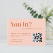 Carte D'accompagnement Site Web de Mariage Boho Rétro Pêche Orange (Debout devant)