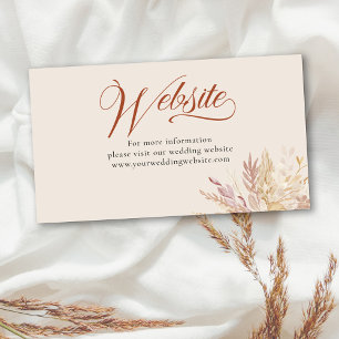 Carte D'accompagnement Site Web de Mariage Botanique Crème Terracotta