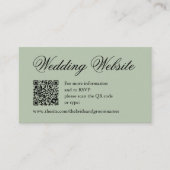 Carte D'accompagnement Site Web de Mariage Calligraphié avec Code QR Vert (Devant)