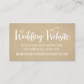Carte D'accompagnement Site Web de Mariage Calligraphié Kraft Rustique (Devant)