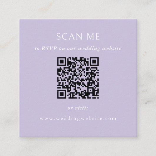 Carte D'accompagnement Site Web de Mariage Code QR (Devant)