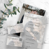 Carte D'accompagnement Site web de mariage CODE QR détails de photo minim