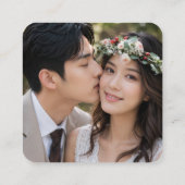 Carte D'accompagnement Site Web de Mariage & Code QR Double RSVP Photo (Dos)