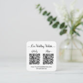 Carte D'accompagnement Site Web de Mariage & Code QR Double RSVP Photo (Debout devant)