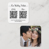 Carte D'accompagnement Site Web de Mariage & Code QR Double RSVP Photo (Devant / Derrière)