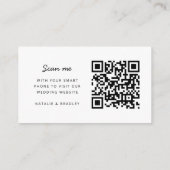 Carte D'accompagnement Site Web de Mariage | Code QR Propre Simple Minima (Dos)