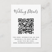 Carte D'accompagnement Site web de mariage | Code QR  Réponse photo minim (Devant)
