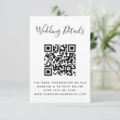 Carte D'accompagnement Site web de mariage | Code QR  Réponse photo minim (Debout devant)