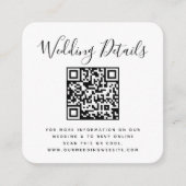Carte D'accompagnement Site Web de Mariage | Code QR Réponse RSVP Photo (Devant)