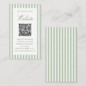 Carte D'accompagnement Site Web de Mariage Code QR Scan Me Vert Sauge (Devant / Derrière)