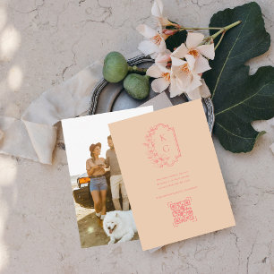 Carte D'accompagnement Site Web de Mariage   Code QR Scan Photo