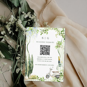 Carte D'accompagnement Site Web de Mariage Code QR Scan Photo