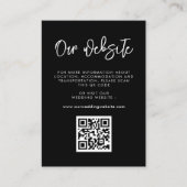 Carte D'accompagnement Site Web de mariage contemporain avec code QR noir (Devant)