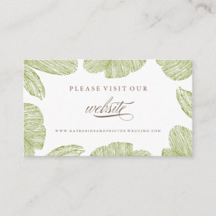 Carte D'accompagnement Site Web de mariage de destination Palm vintage In