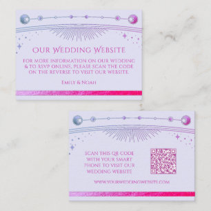 Carte D'accompagnement Site Web de Mariage de Lavande mystique RSVP QR Co