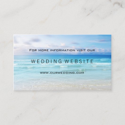 Carte D'accompagnement Site Web de mariage de plage ou de destination Ins (Devant)