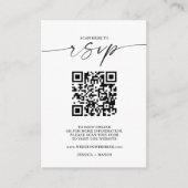 Carte D'accompagnement Site Web de Mariage de script minimal QR Code RSVP (Devant)