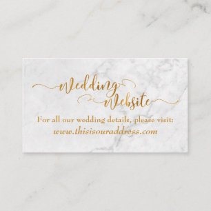 Carte D'accompagnement Site Web de Mariage Écriture à Feuille d'Or et M