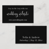 Carte D'accompagnement Site Web de Mariage, Écriture Moderne Élégante sur (Devant / Derrière)