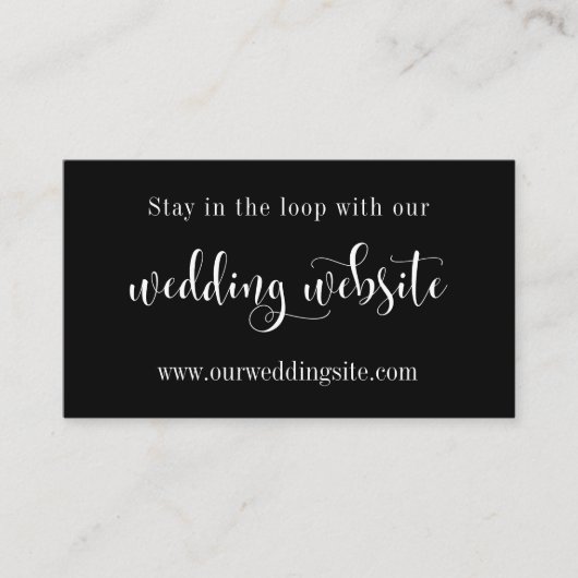 Carte D'accompagnement Site Web de Mariage, Écriture Moderne Élégante sur (Devant)
