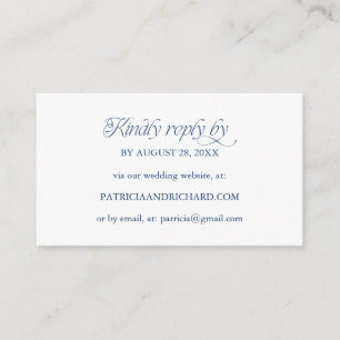 Carte D'accompagnement Site Web de Mariage en Ligne Minimaliste Bleu de C
